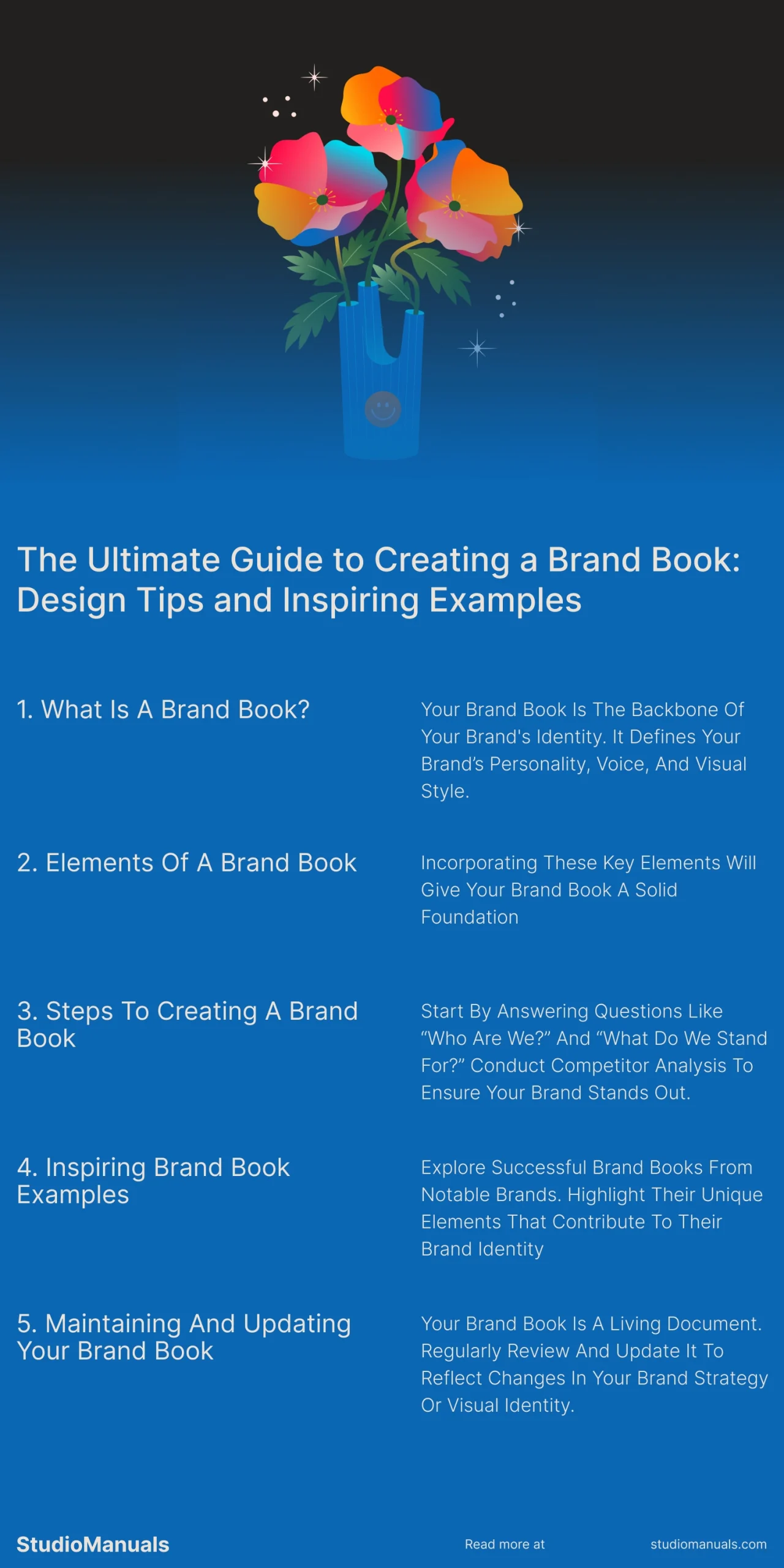 infographic - The Ultimate Guide to Creating a Brand Book_ Design Tips and Inspiring Examples