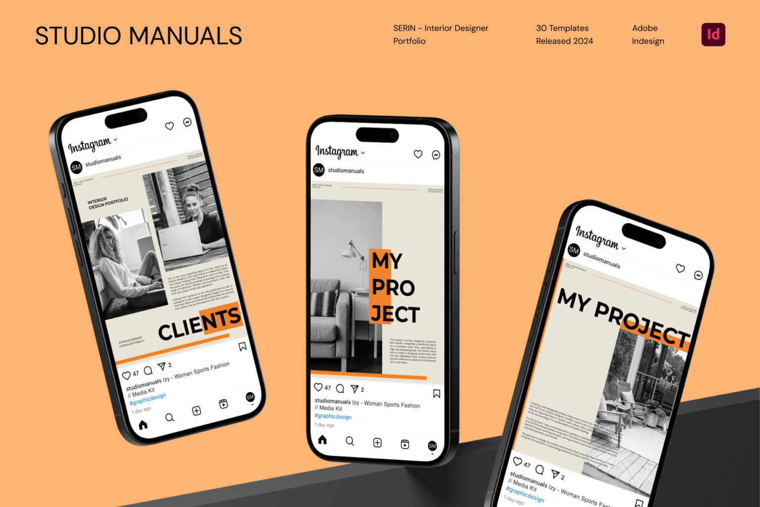 SERIN - Interior Designer Portfolio Templates for Social Media