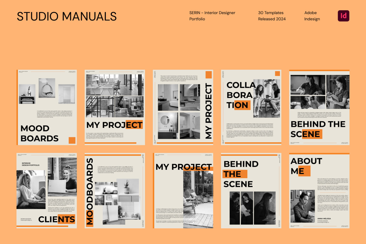 SERIN - Interior Designer Portfolio Templates for Social Media