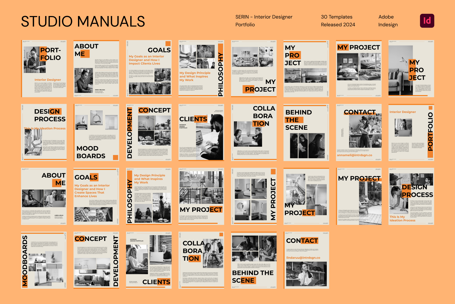 SERIN - Interior Designer Portfolio Templates for Social Media