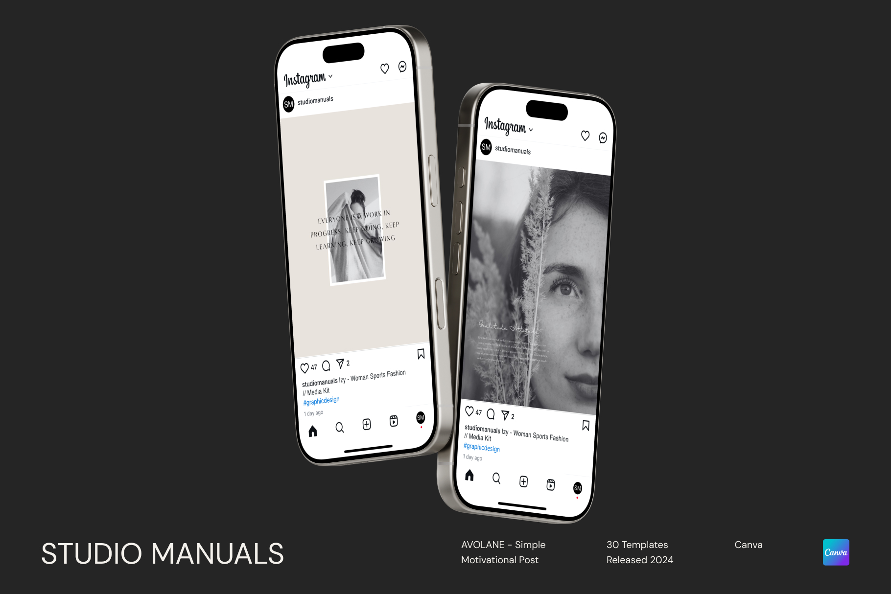 Simpie Post AVOLANE - Simple Motivational Post Templates for Social Media