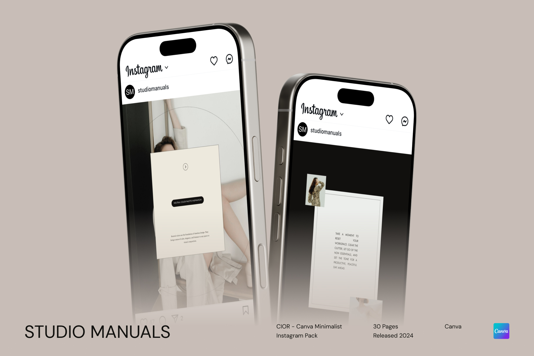 CIOR – Canva Minimalist Instagram Pack Template
