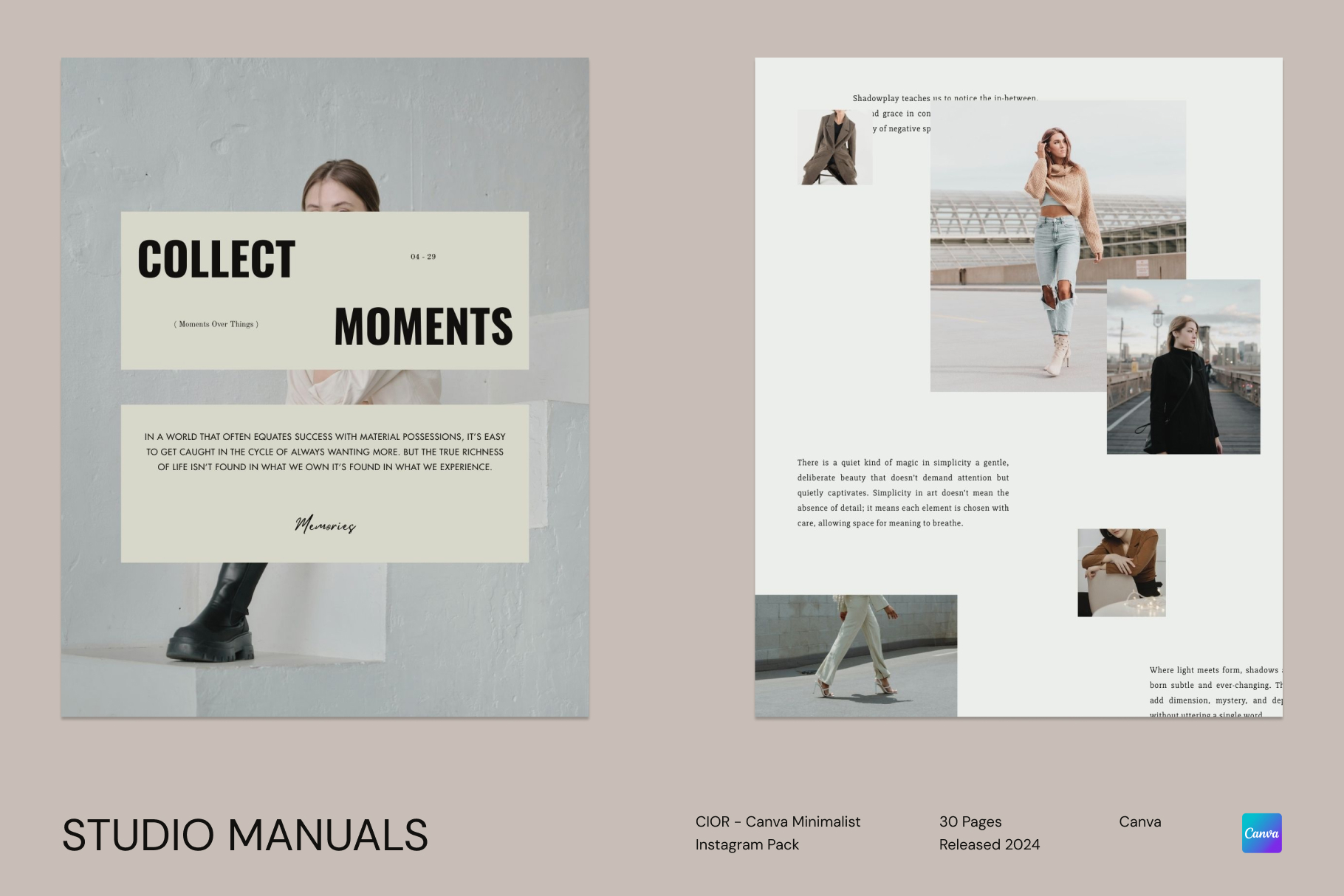 CIOR – Canva Minimalist Instagram Pack Template
