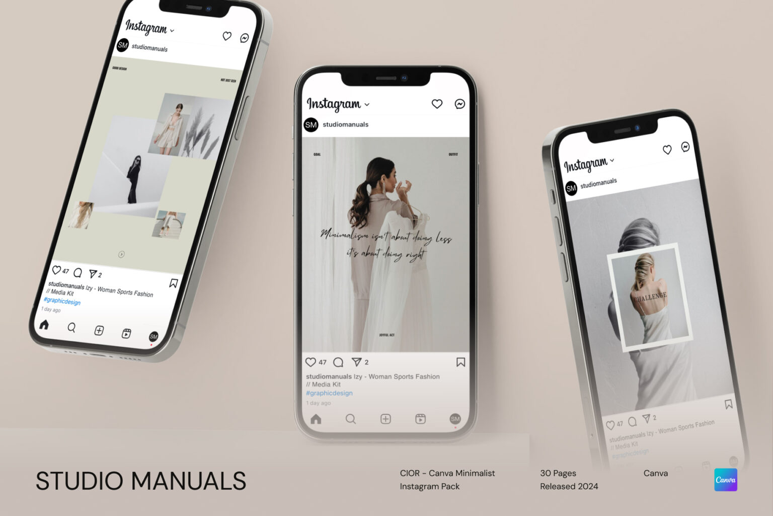 CIOR – Canva Minimalist Instagram Pack Template