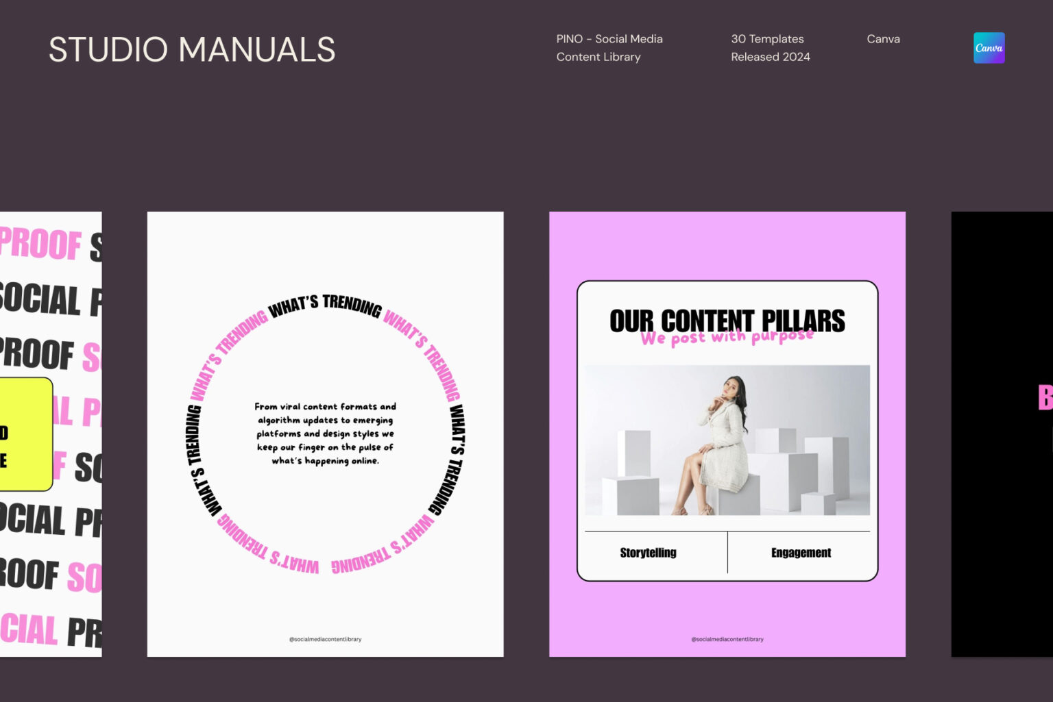 PINO – Social Media Content Library Templates for Canva